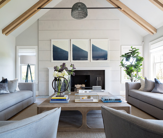 Modern Sconset Residence maritim-vardagsrum