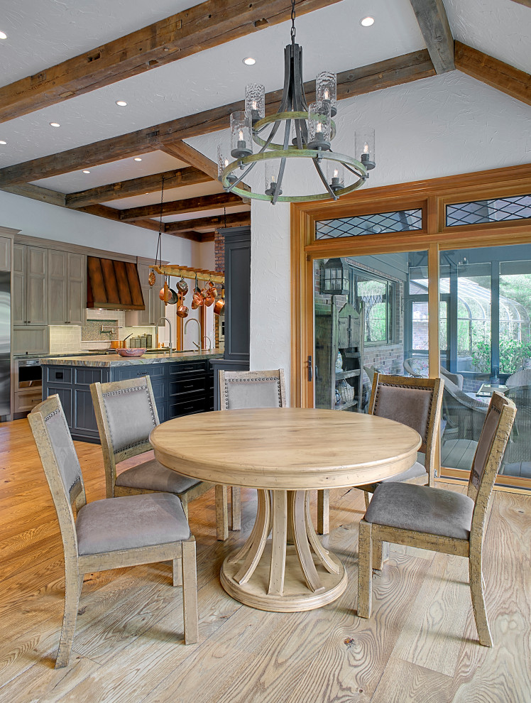 Transitional dining room photo in Chicago