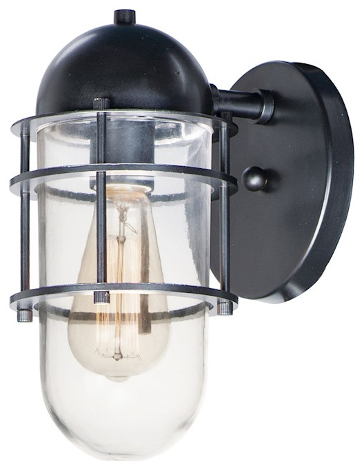 Maxim Lighting Seaside 1Light Outdoor Wall Sconce, Black Beach Style