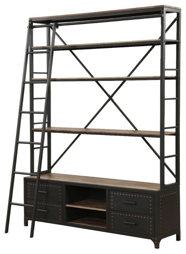 Ergode Bookshelf and Ladder Industrial Bookcases by VirVentures