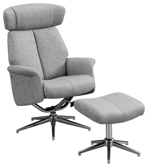 Personally housing Wording Offex Modern 2Pc Reclining Chair and Ottoman Set Grey - Contemporary - Recliner  Chairs - by clickhere2shop | Houzz