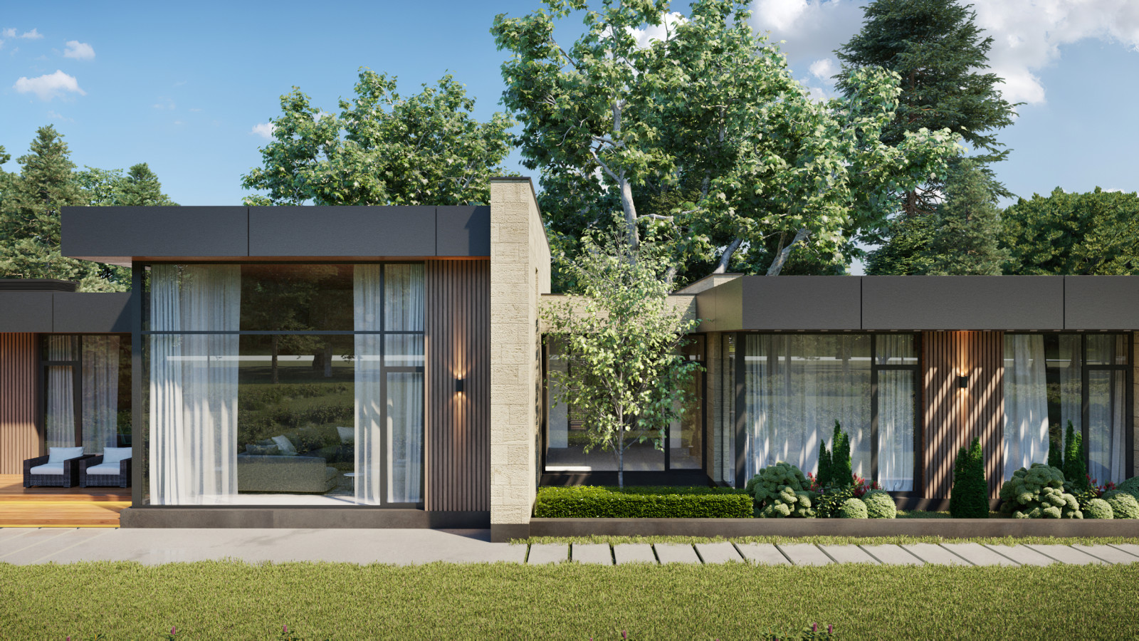 Проект одноэтажного индивидуального жилого дома. МО, Одинцовский р-н, д. Чигасов