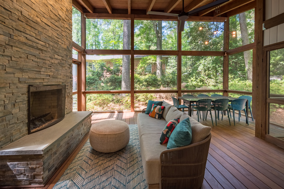 This is an example of a 1950s porch design in Raleigh.