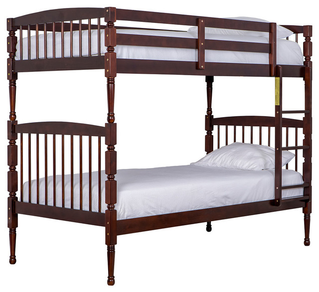 Julia 2-in-1 Twin-Over-Twin Bunk Bed, Mahogany