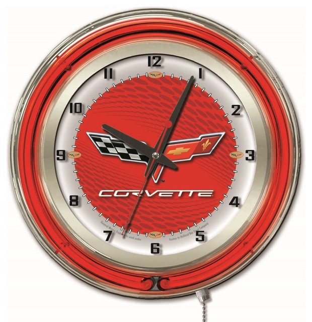 Holland Bar Stool Clk19C6RDSL Corvette - C6 19 Inch Neon Clock