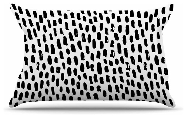 Kess Original Ink Dots Black White Pillow Sham 30 X20