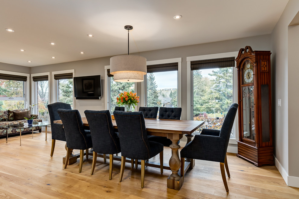 Inspiration for a transitional dining room remodel in Calgary