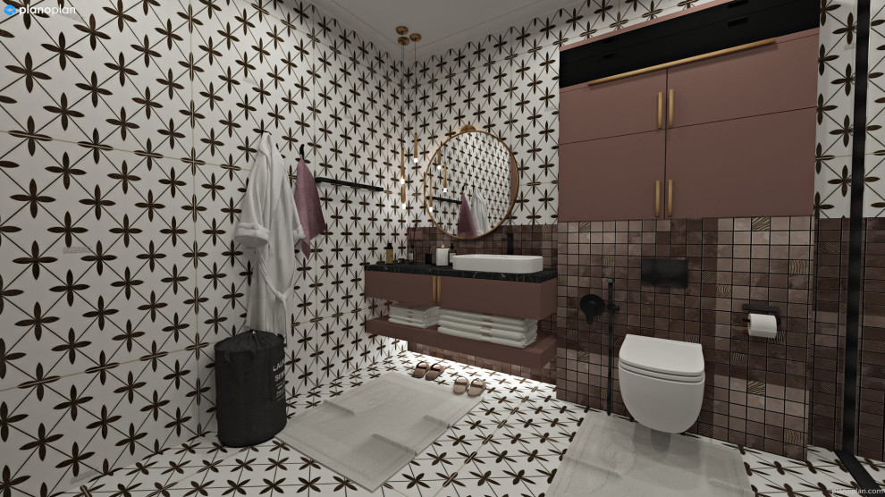 Санузел к проекту с камином