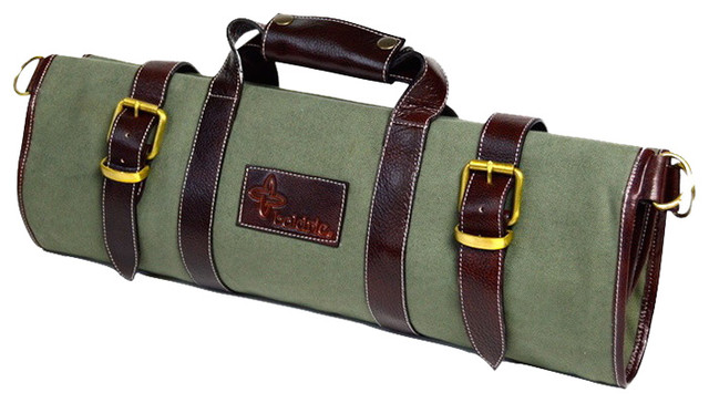 Canvas Knife Bag 17 Pocket Green Modern Storage By Boldric Canvas Knife Bag 17 Pocket Green