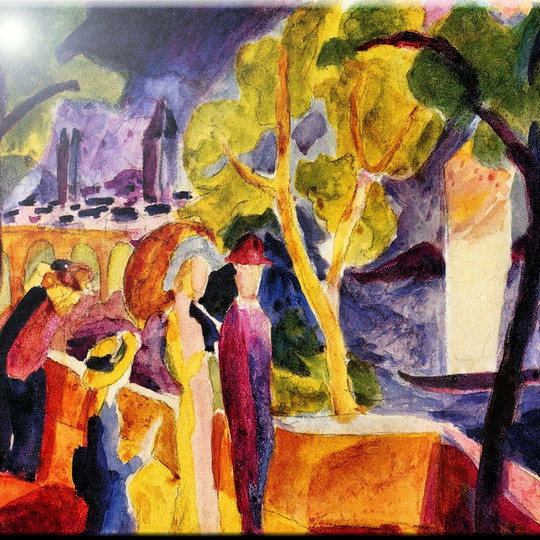 Rikki Knight 6 x 6 August Macke Rocky Landscape Design Ceramic Art Tile