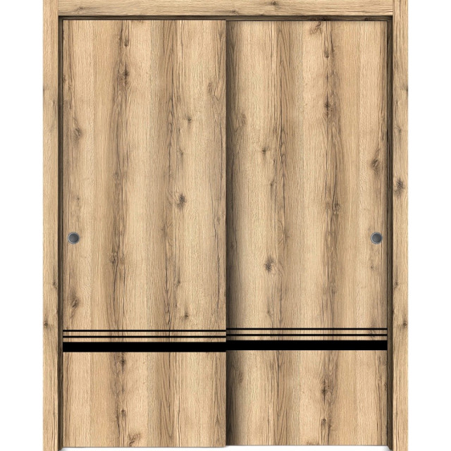 Bypass Doors | Planum 0012 Oak with | Sturdy Rails, 56