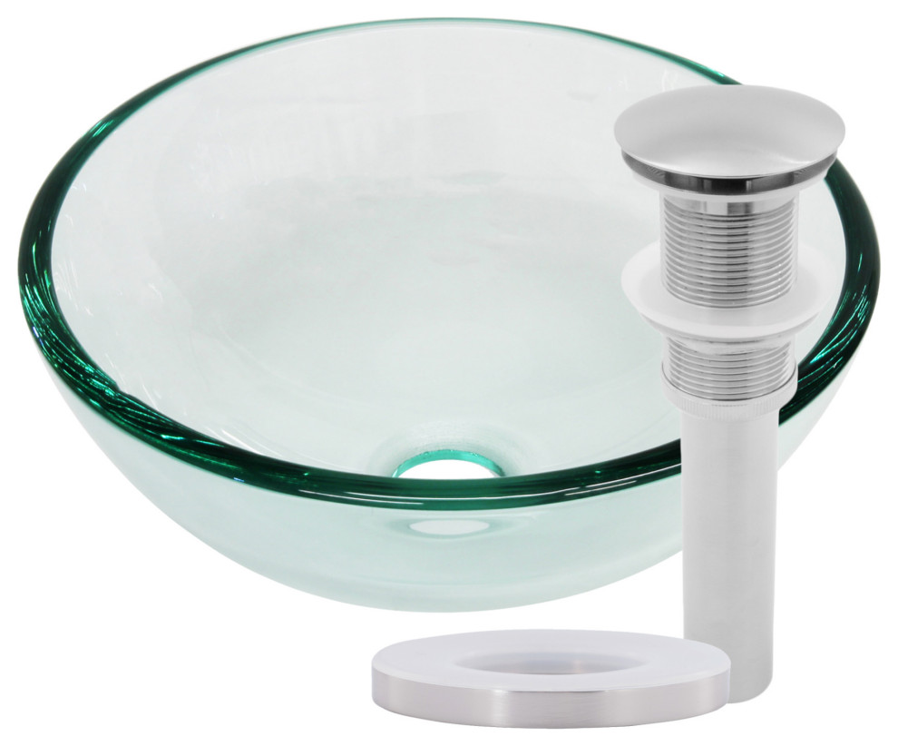 Miseno MVS-TIG-8048-12 12" Circular Glass Vessel Bathroom Sink - Clear /