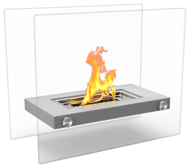 Regal Flame Monrow Ventless Tabletop Portable Bio Ethanol Fireplace, Gray