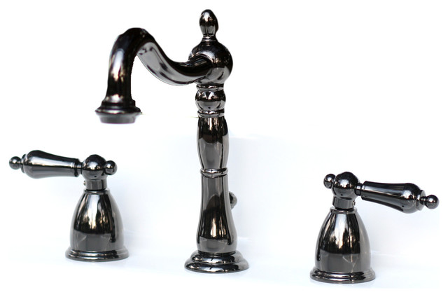 Widespread Black Onyx Kitchen Faucet Lever Handle Kingston Brass