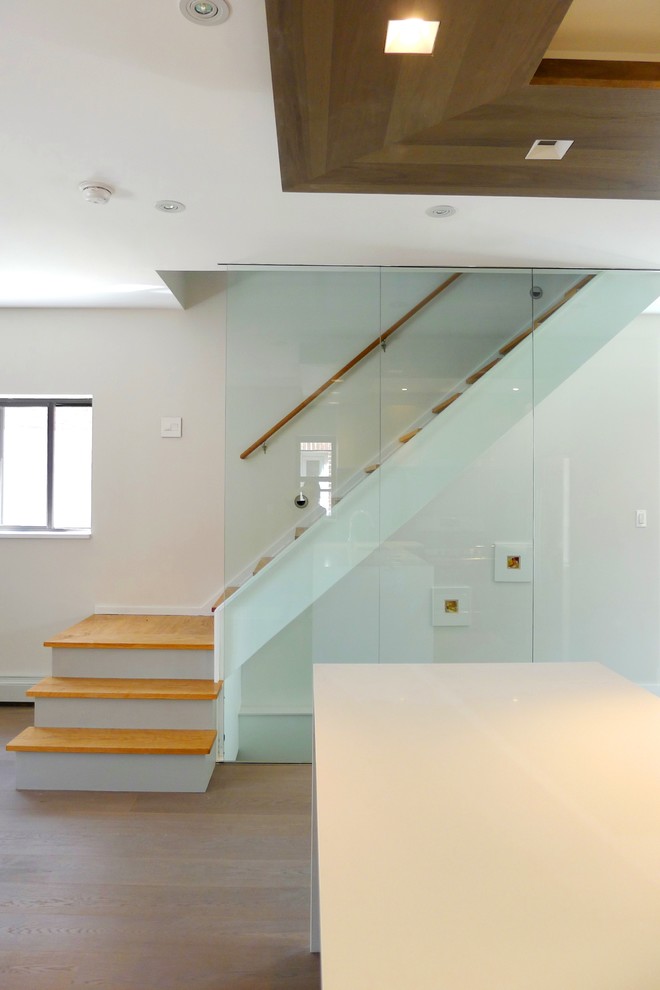 Inspiration for a modern staircase remodel in New York