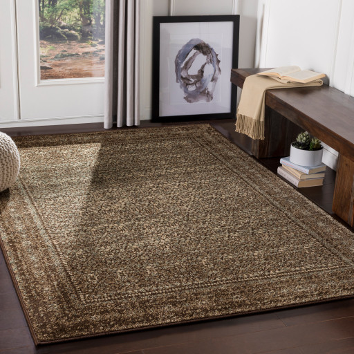 Surya Paramount PAR1076 6'7"x9'6" Rug, Dark Brown/Sage/Khaki/Beige