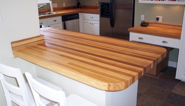 Pecan Hickory Butcher Block Counter Tops Contemporary