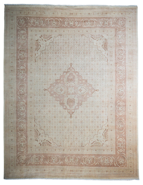 Traditional One-of-a-Kind Oriental Serapi Hand-Knotted Area Rug, Linen, 8'x10'