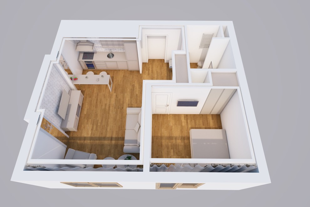 Планировочное решение однокомнатной квартиры в ЖК "Видный берег"