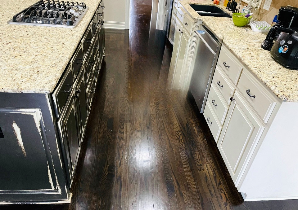 Flooring, Walls and cabinets renovation after water damage.