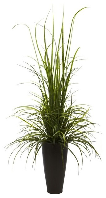 - 64" River Grass With Planter, Indoor/Outdoor, Green ...
