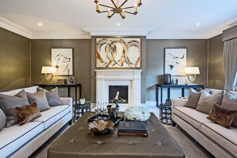 Trendy living room photo in Berkshire