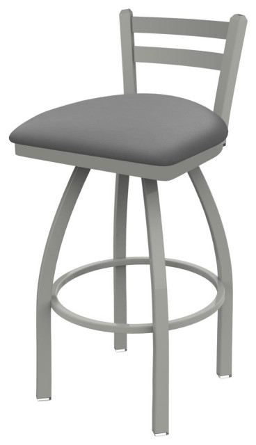 Holland Bar Stool Low Back Swivel Counter Stool In Anodized Nickel