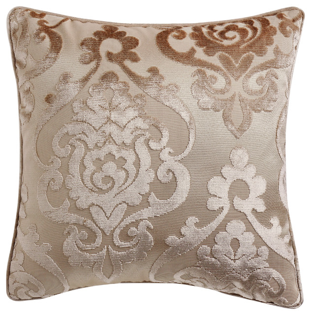 Cut Velvet Fretwork Patterned Accent Pillows Mediterranean