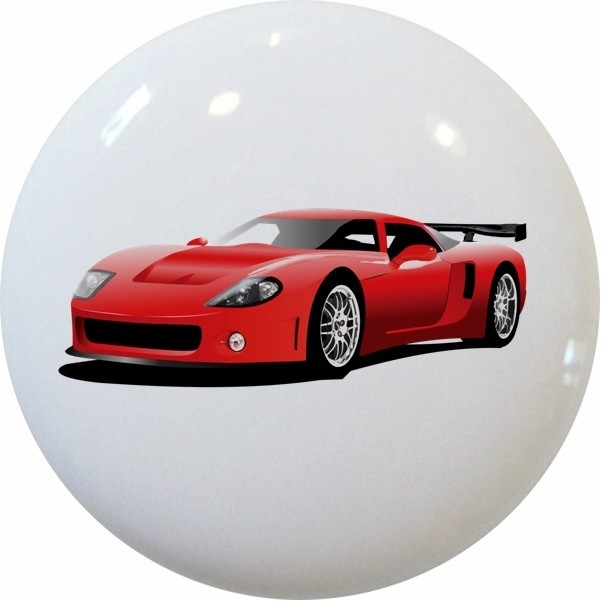 Red Sports Car Ceramic Cabinet Drawer Knob Cabinet And Drawer
