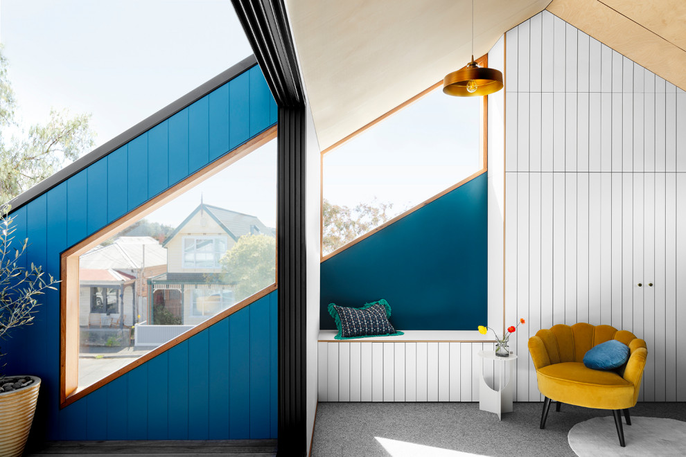 This is an example of a small scandinavian home design in Melbourne.