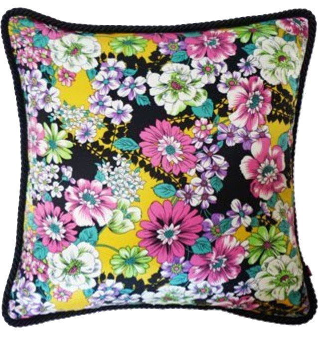 "Jenica" Night Garden Silk Pillow