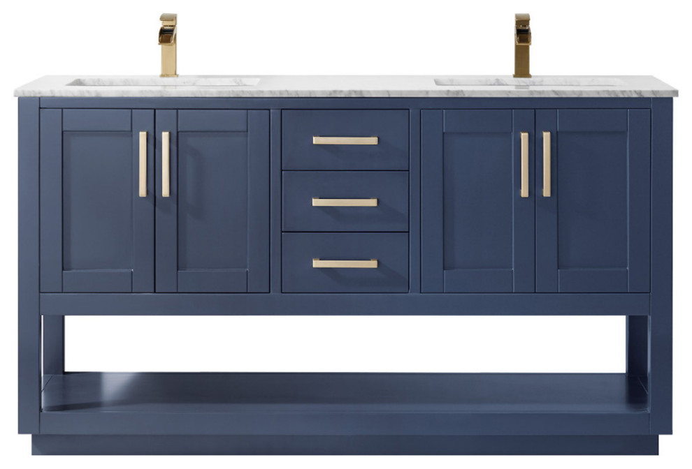 Remi Royal Blue Bathroom Vanity Set Transitional Bathroom Vanities