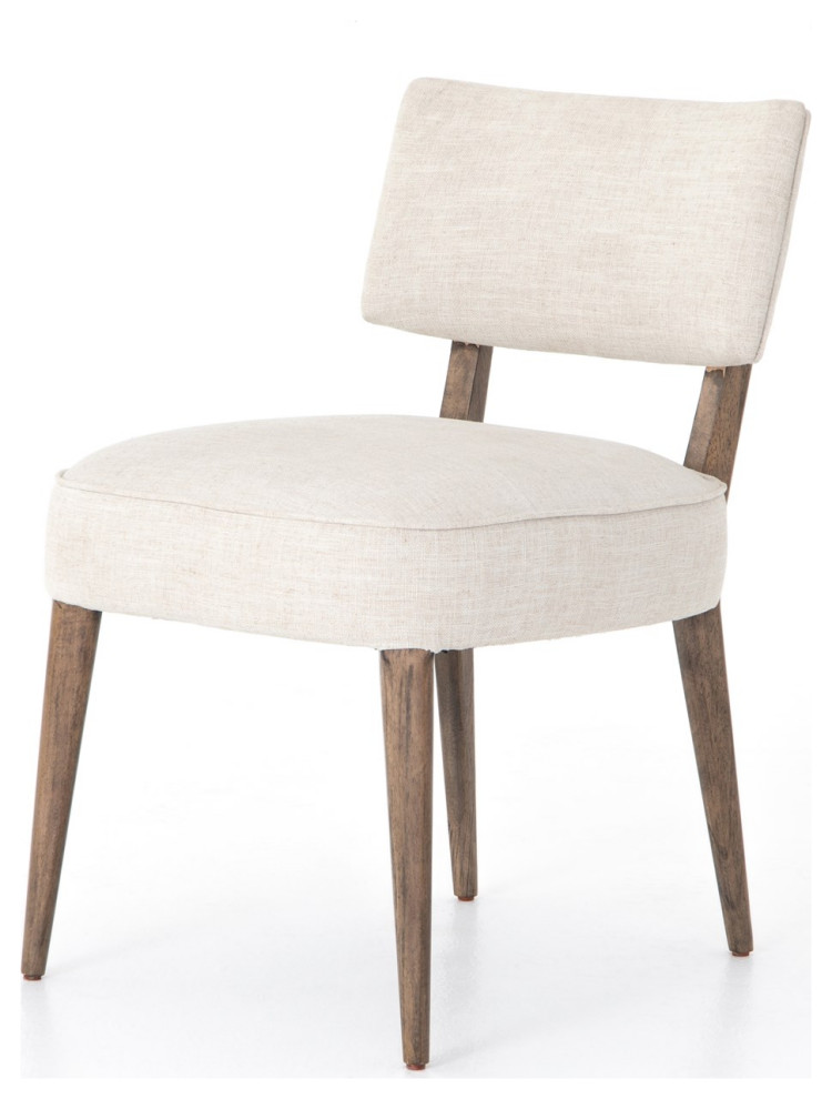 Orville Dining Chair, Cambric Ivory Midcentury Dining Chairs by
