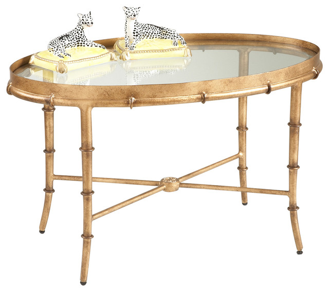 Chelsea House 10-0162 Antique Gold Bamboo Cocktail Table 380040