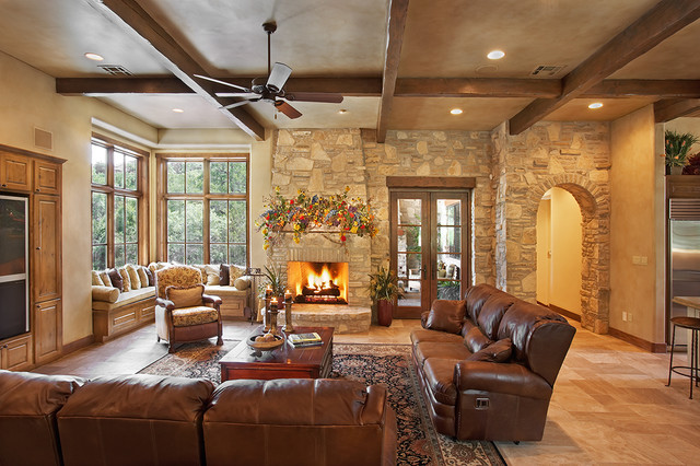 Texas Hill Country Style - Rustic - Living Room - Austin ...