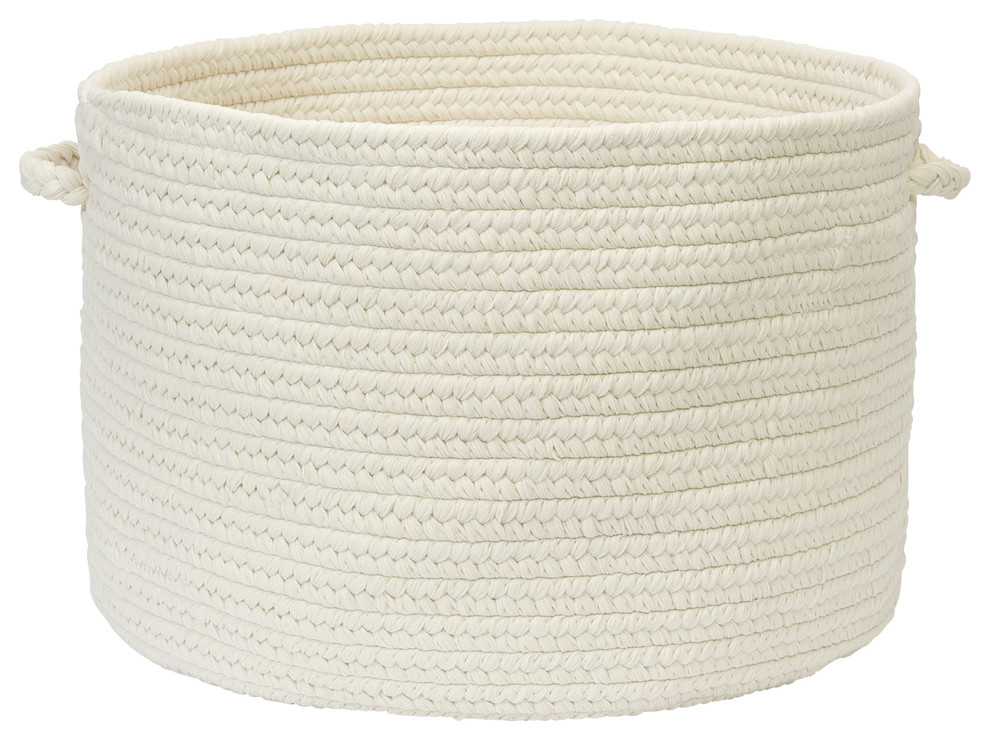 Colonial Mills Basket Boca Raton White Round, 18"x12" Contemporary