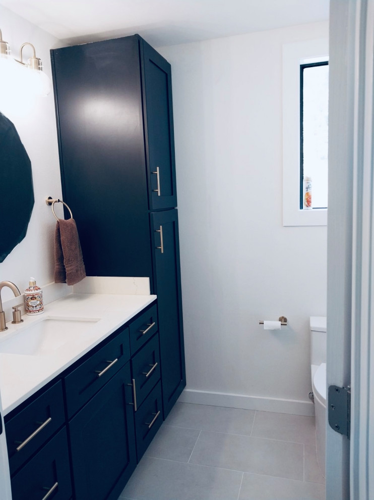 Navy Vanity Set With Linen closet