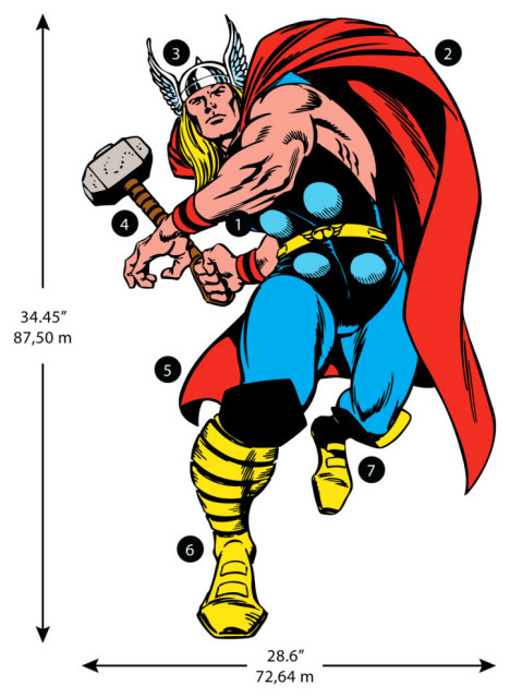 Marvel Classic Thor Comic Peel and Stick Giant Wall Decal ...