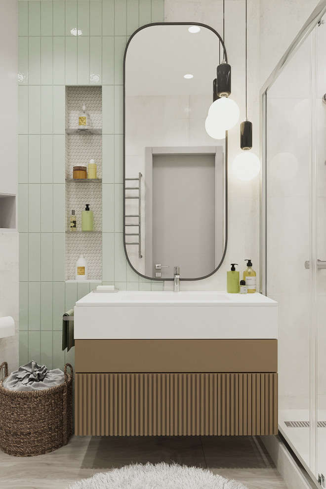 Ванная комната с душевой зоной