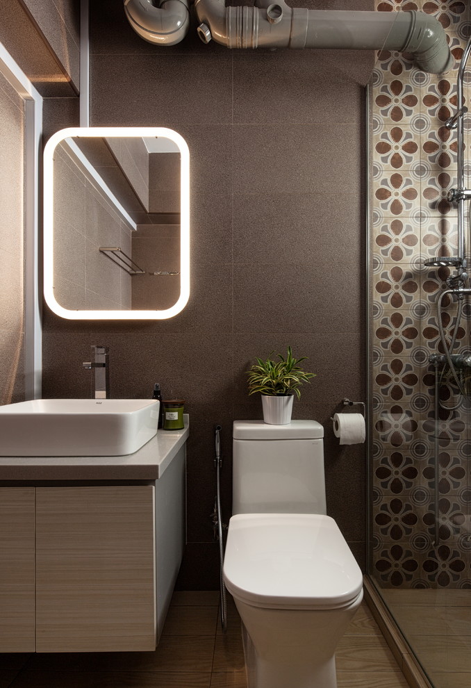 Design ideas for a scandinavian bathroom in Singapore.