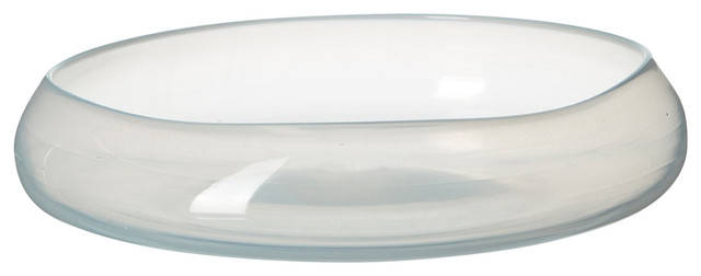 Handmade Handblown Glass Salad Bowl by Michael Ruh, Alabaster