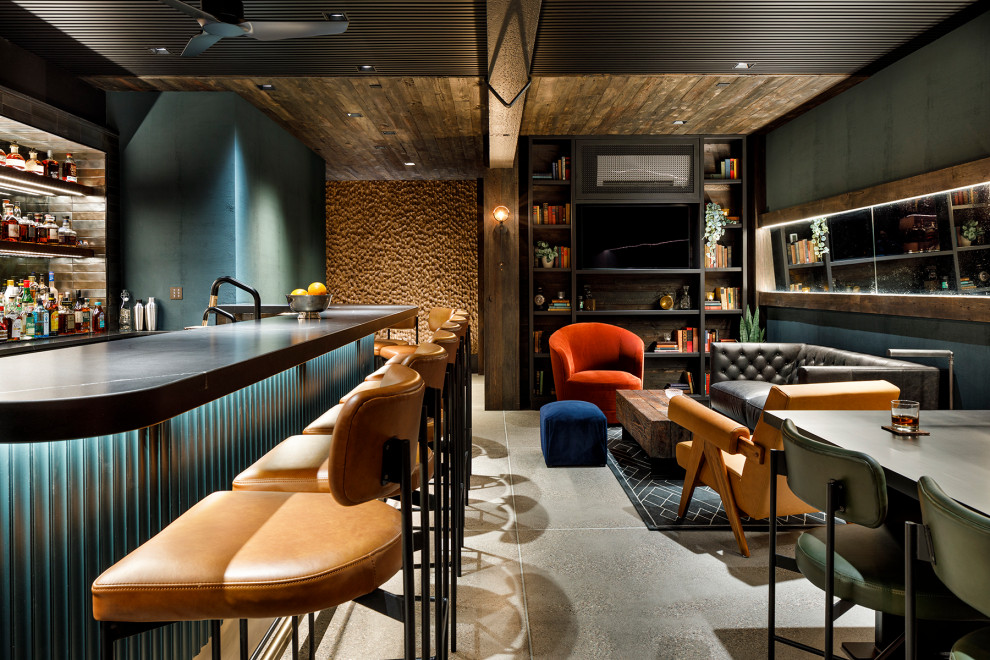 Home bar - modern home bar idea in Minneapolis