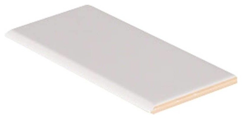 White Glossy Single BullNose, 3"x6", Set of 50