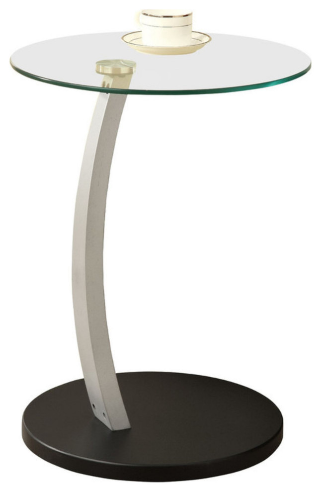 Offex OFX284389MO Black/Silver Bentwood Accent Table With Tempered