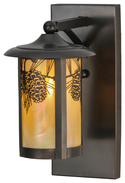 8 Fulton Winter Pine Solid Mount Wall Sconce Rustic Outdoor Winter Pine Solid Mount Wall Sconce