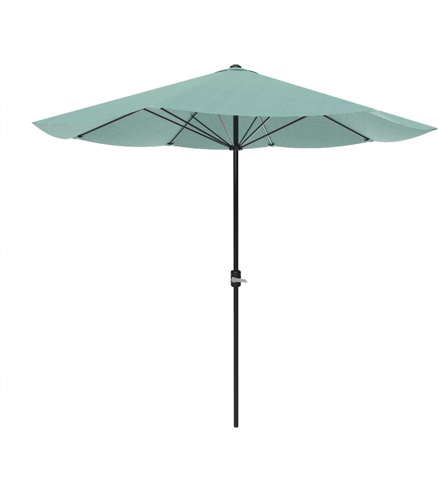 Half Round Patio Umbrella With Easy Crank 9 Foot By Pure Garden Dusty Green Contemporary Outdoor Umbrellas By Dcg Wholesale