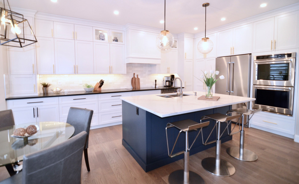 Inspiration for a transitional kitchen remodel in Calgary