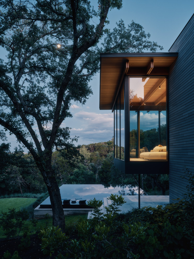Powder Room Example Terrace Mountain Residence - Midcentury - Exterior - Austin - by A ...