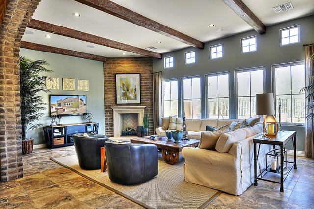 Adobe Brick Veneer Home - Coronado Thin Brick Veneer american-traditional-living-room