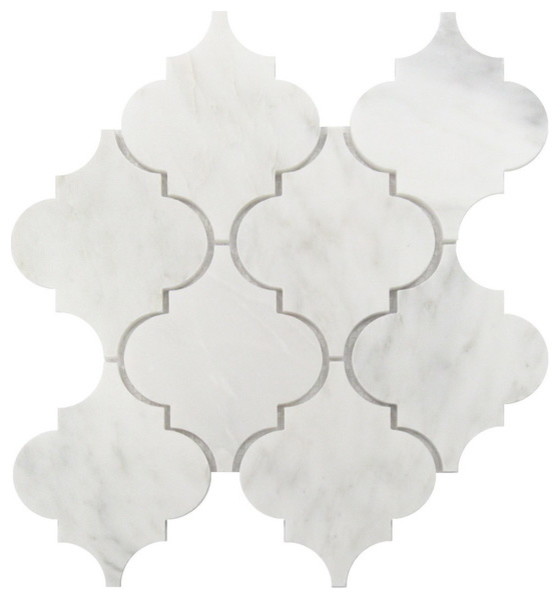 large white arabesque tile